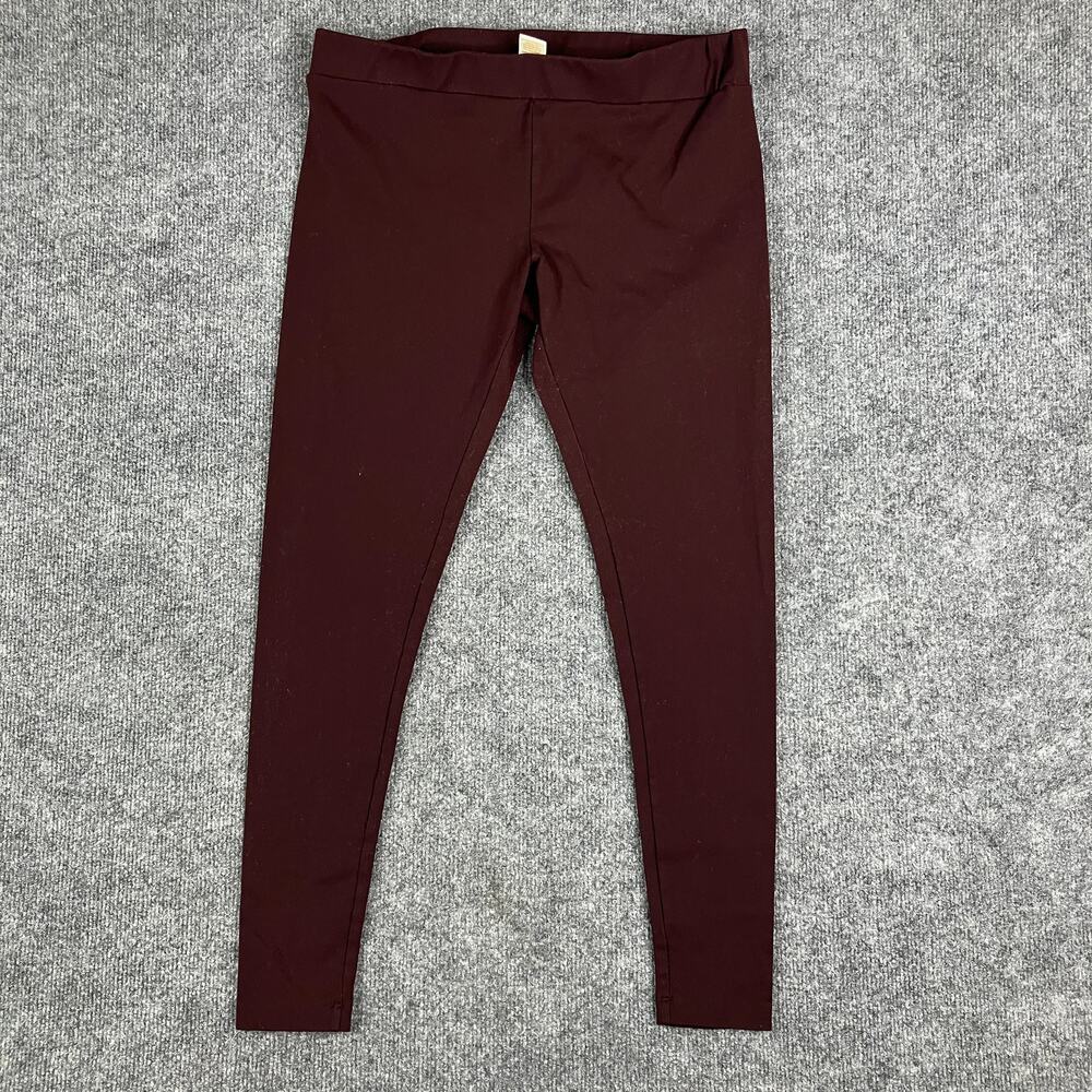 Matty M Leggings Womens‎ Large Burgundy High Waist Stretch Nylon Spandex